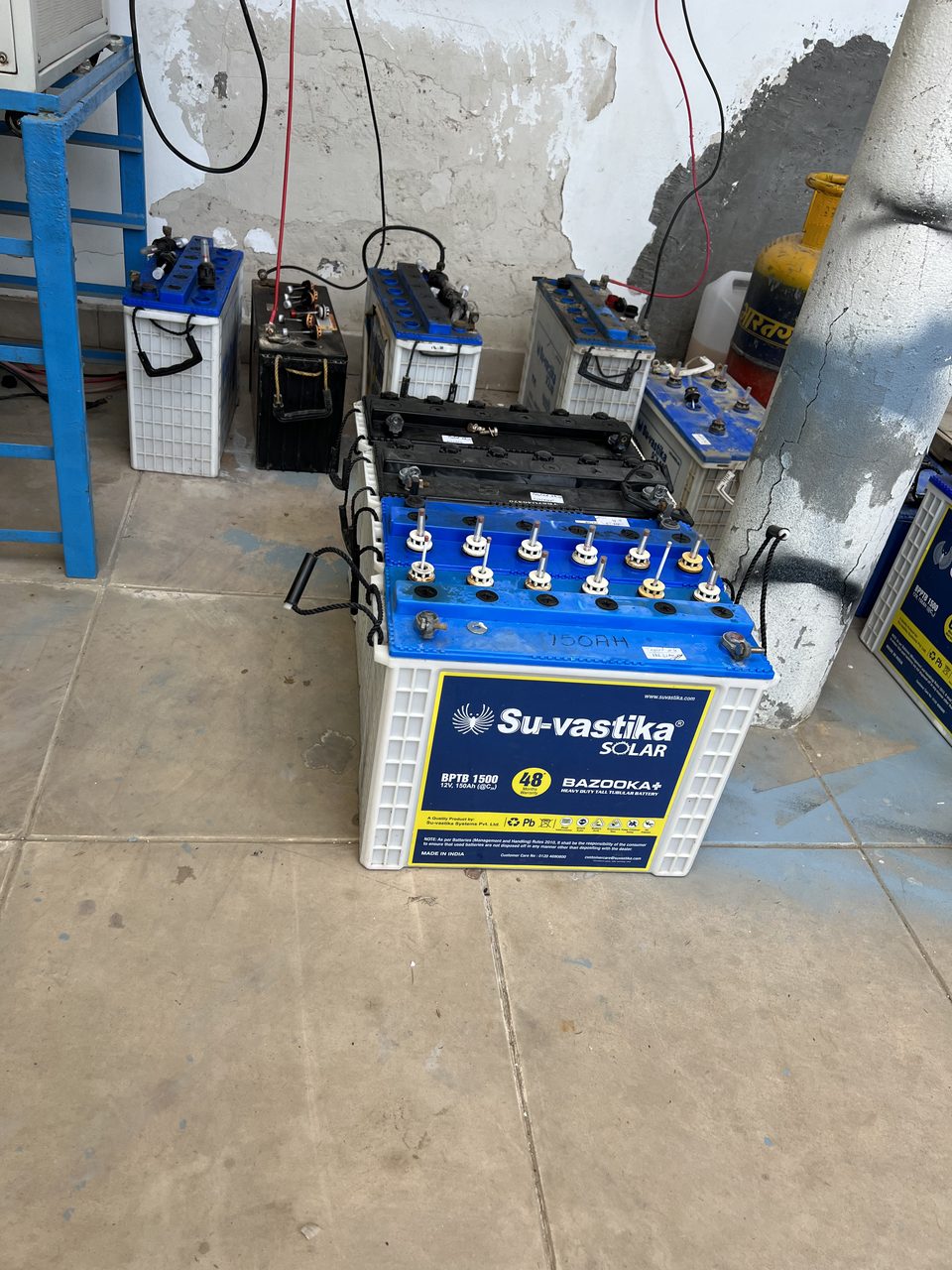 Su-vastika SOLAR tubular lead-acid battery (BPTB 1500, 150 Ah) in an inverter setup